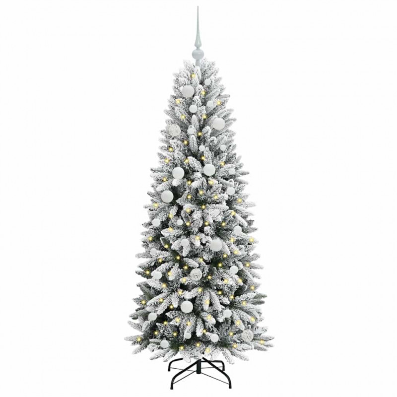 Sztuczna choinka Biały 150 cm PVC, Plastik, Stal i PE