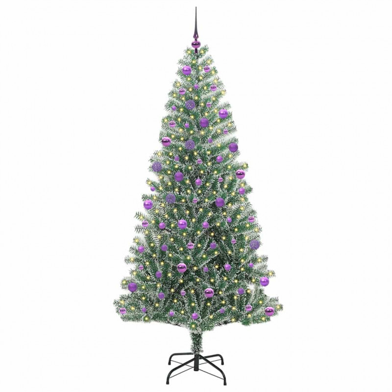 Sztuczna choinka z śnieżnym pokryciem z lampkami LED 210 cm