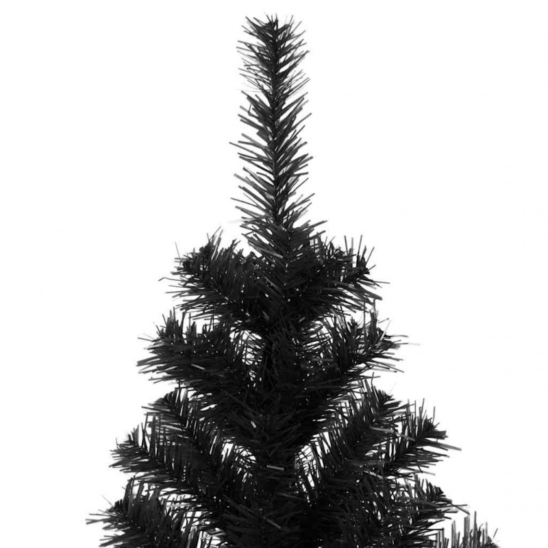 Choinka z 300 diodami LED z podstawą Czarny 240 cm PVC