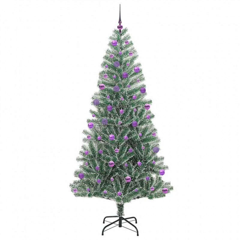 Sztuczna choinka z śnieżnym pokryciem z lampkami LED 210 cm