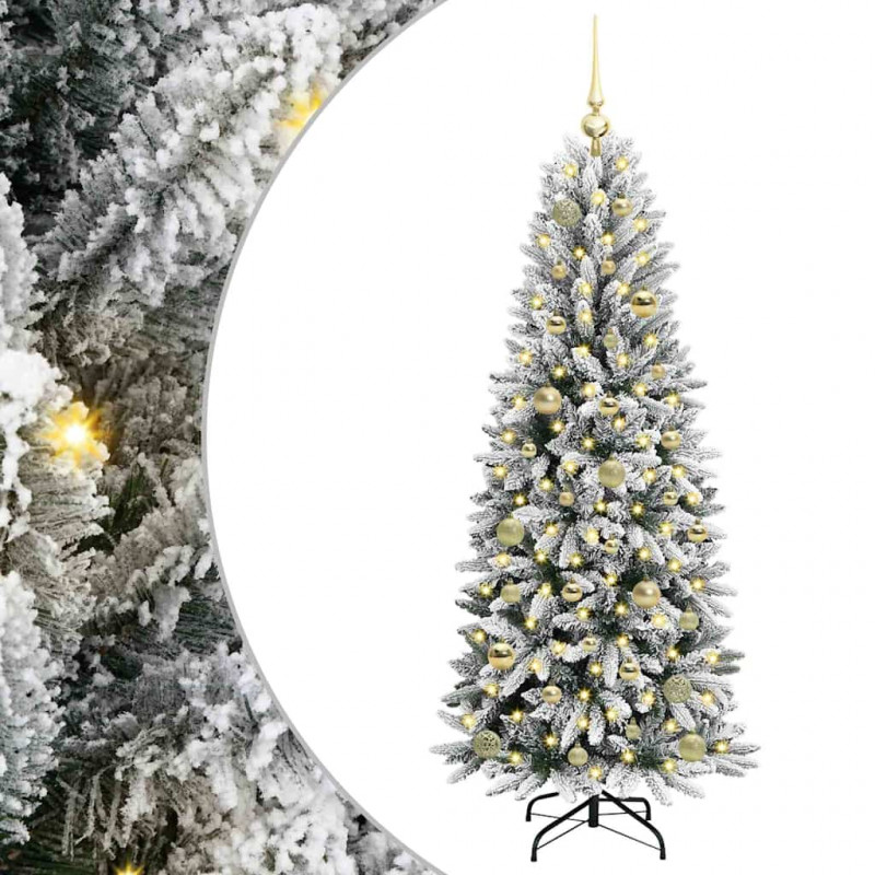 Sztuczna choinka Biały 150 cm PVC, Plastik, Stal i PE