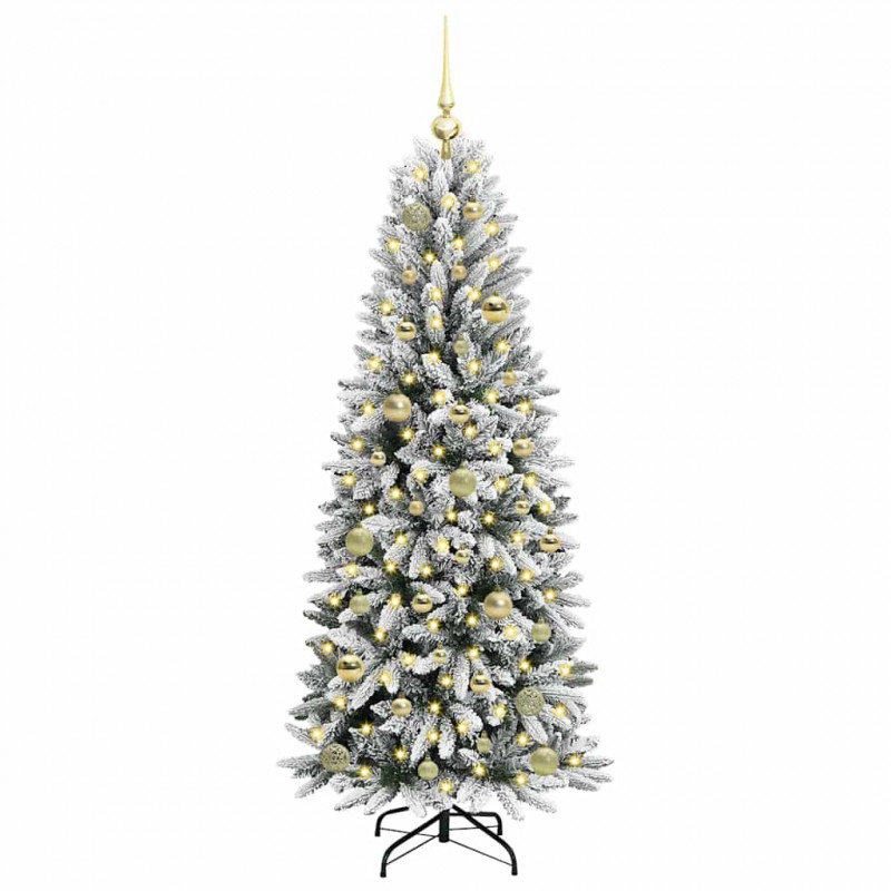 Sztuczna choinka Biały 150 cm PVC, Plastik, Stal i PE