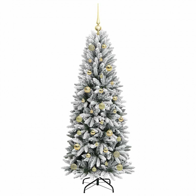 Sztuczna choinka Biały 150 cm PVC, Plastik, Stal i PE