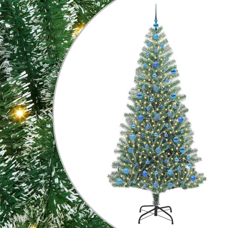 Sztuczna choinka z śnieżnym pokryciem z lampkami LED 210 cm