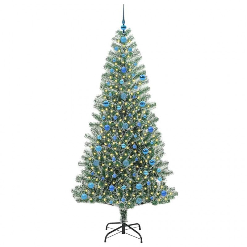 Sztuczna choinka z śnieżnym pokryciem z lampkami LED 210 cm