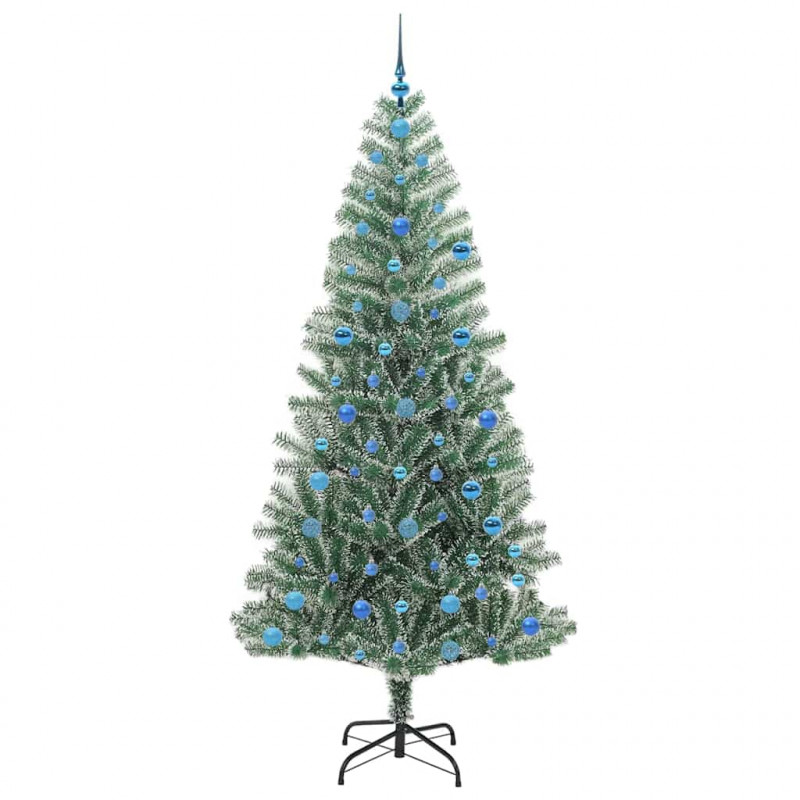 Sztuczna choinka z śnieżnym pokryciem z lampkami LED 210 cm
