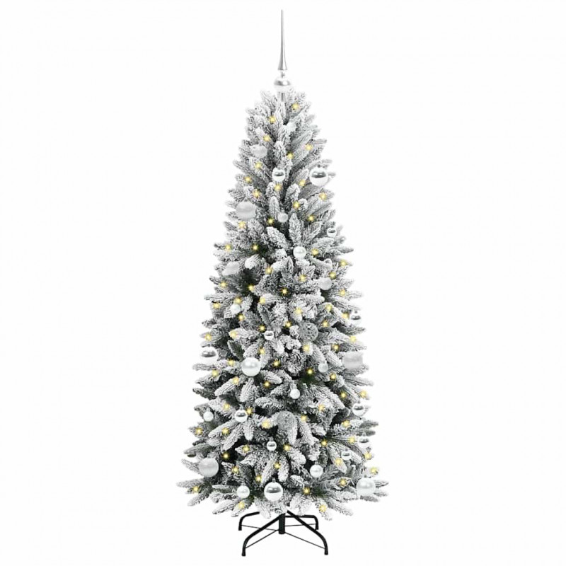 Sztuczna choinka Biały 150 cm PVC, Plastik, Stal i PE