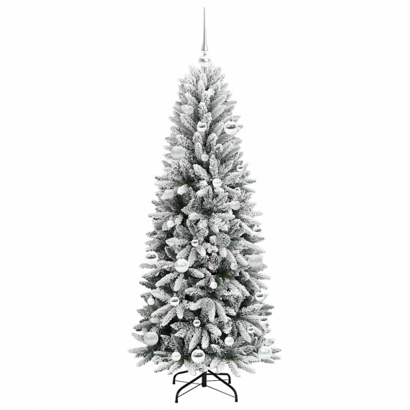 Sztuczna choinka Biały 150 cm PVC, Plastik, Stal i PE