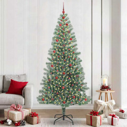 Sztuczna choinka z śnieżnym pokryciem z lampkami LED 240 cm
