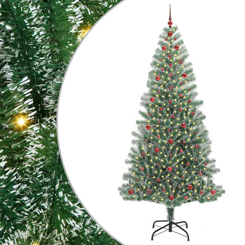 Sztuczna choinka z śnieżnym pokryciem z lampkami LED 240 cm