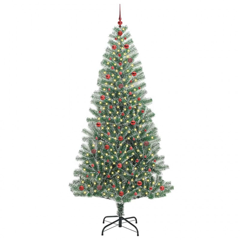 Sztuczna choinka z śnieżnym pokryciem z lampkami LED 240 cm
