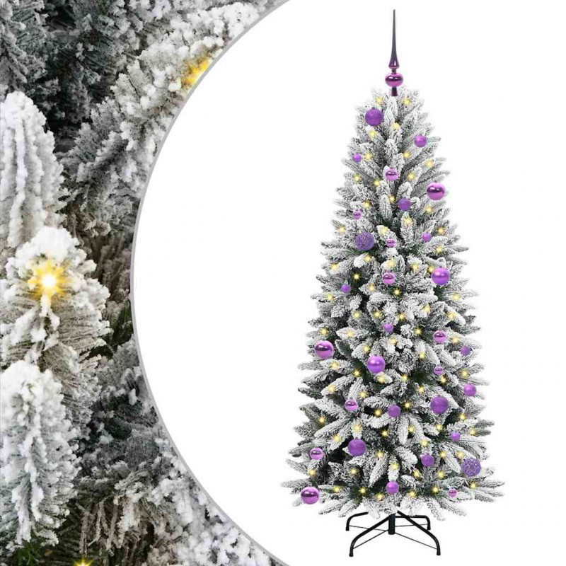 Sztuczna choinka Biały 150 cm PVC, Plastik, Stal i PE