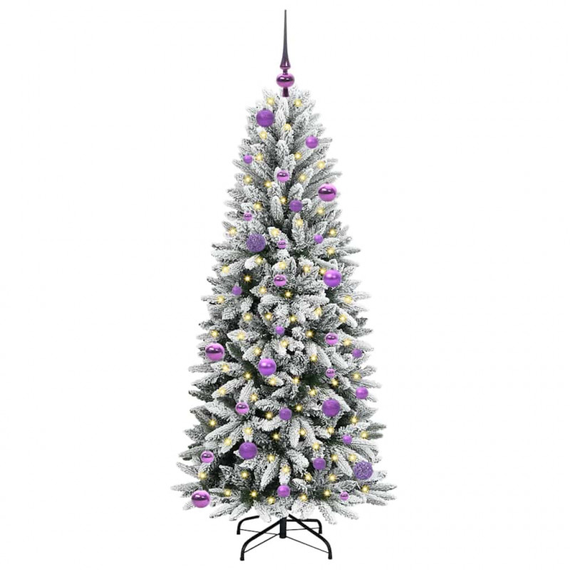 Sztuczna choinka Biały 150 cm PVC, Plastik, Stal i PE