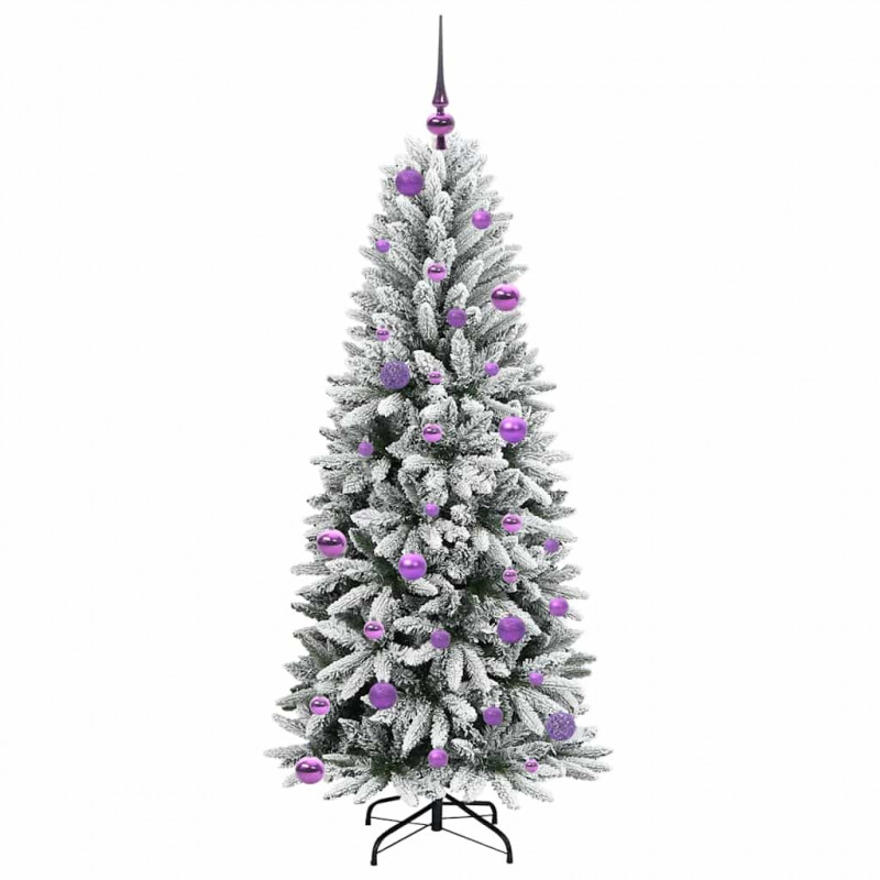 Sztuczna choinka Biały 150 cm PVC, Plastik, Stal i PE