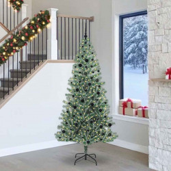 Sztuczna choinka z śnieżnym pokryciem z lampkami LED 240 cm