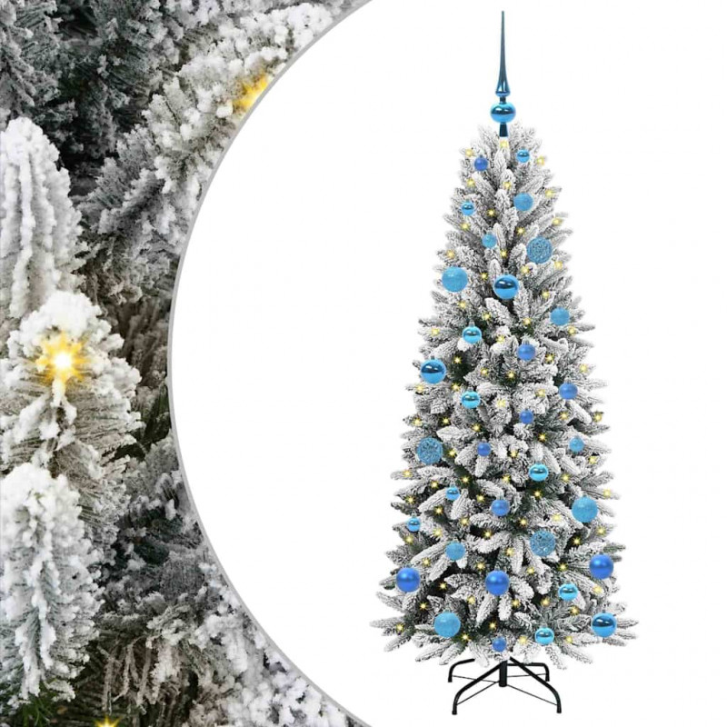 Sztuczna choinka Biały 150 cm PVC, Plastik, Stal i PE