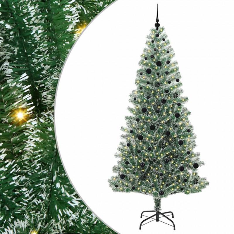 Sztuczna choinka z śnieżnym pokryciem z lampkami LED 240 cm