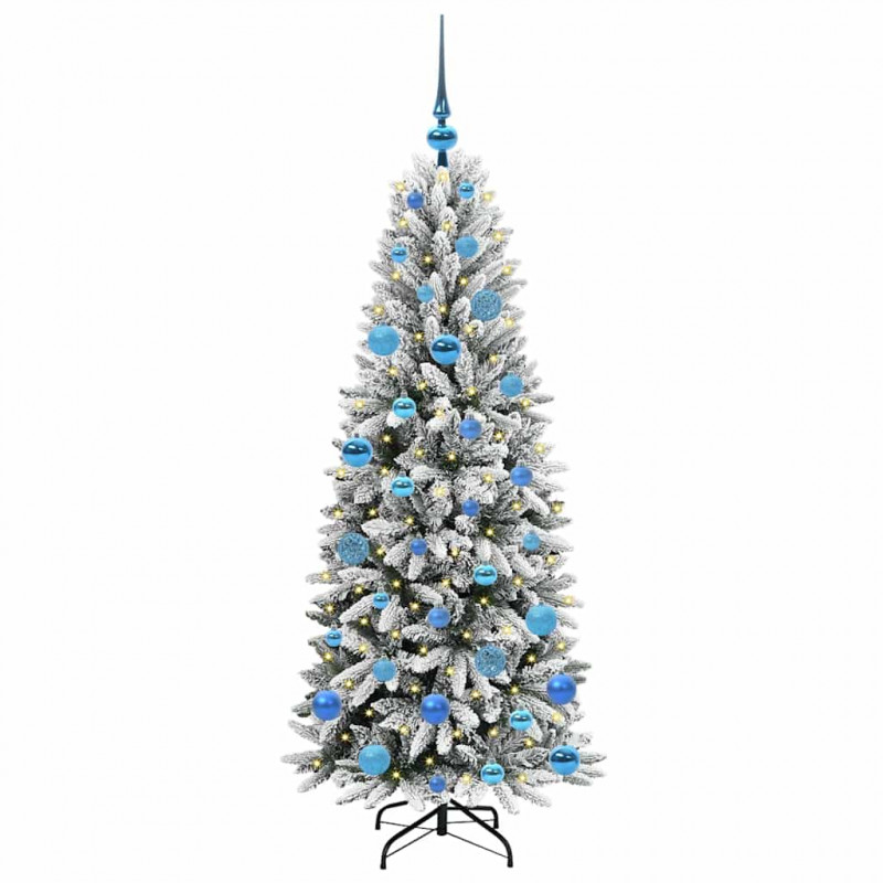 Sztuczna choinka Biały 150 cm PVC, Plastik, Stal i PE