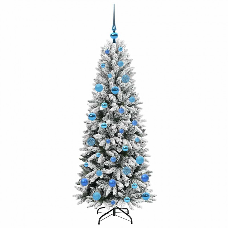 Sztuczna choinka Biały 150 cm PVC, Plastik, Stal i PE