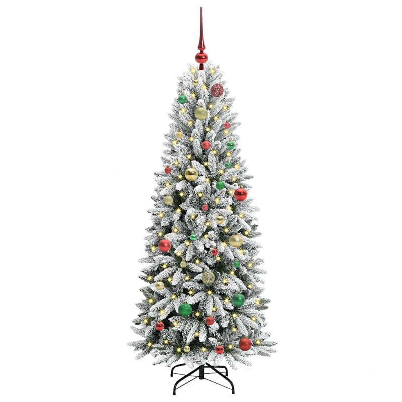 Sztuczna choinka Biały 150 cm PVC, Plastik, Stal i PE