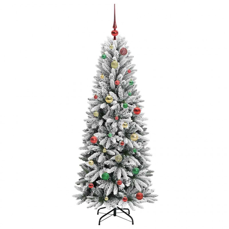 Sztuczna choinka Biały 150 cm PVC, Plastik, Stal i PE