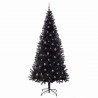 Choinka z 300 diodami LED z podstawą Czarny 240 cm PVC