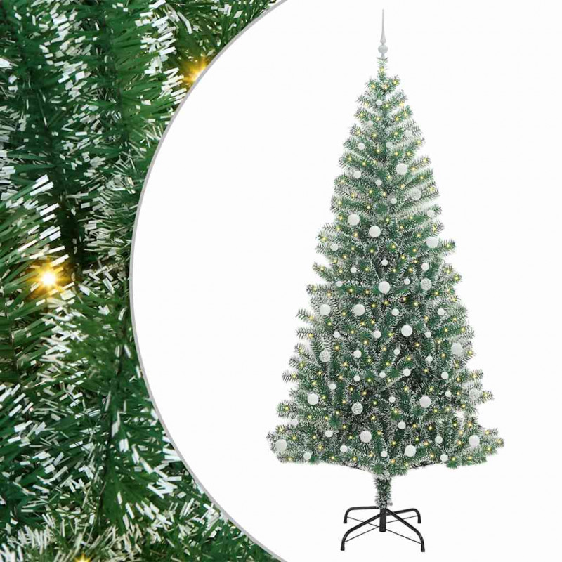 Sztuczna choinka z śnieżnym pokryciem z lampkami LED 240 cm