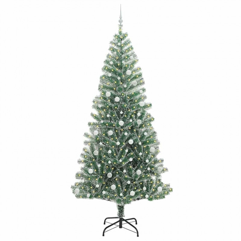 Sztuczna choinka z śnieżnym pokryciem z lampkami LED 240 cm