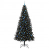 Choinka z 300 diodami LED z podstawą Czarny 240 cm PVC