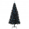Choinka z 300 diodami LED z podstawą Czarny 240 cm PVC