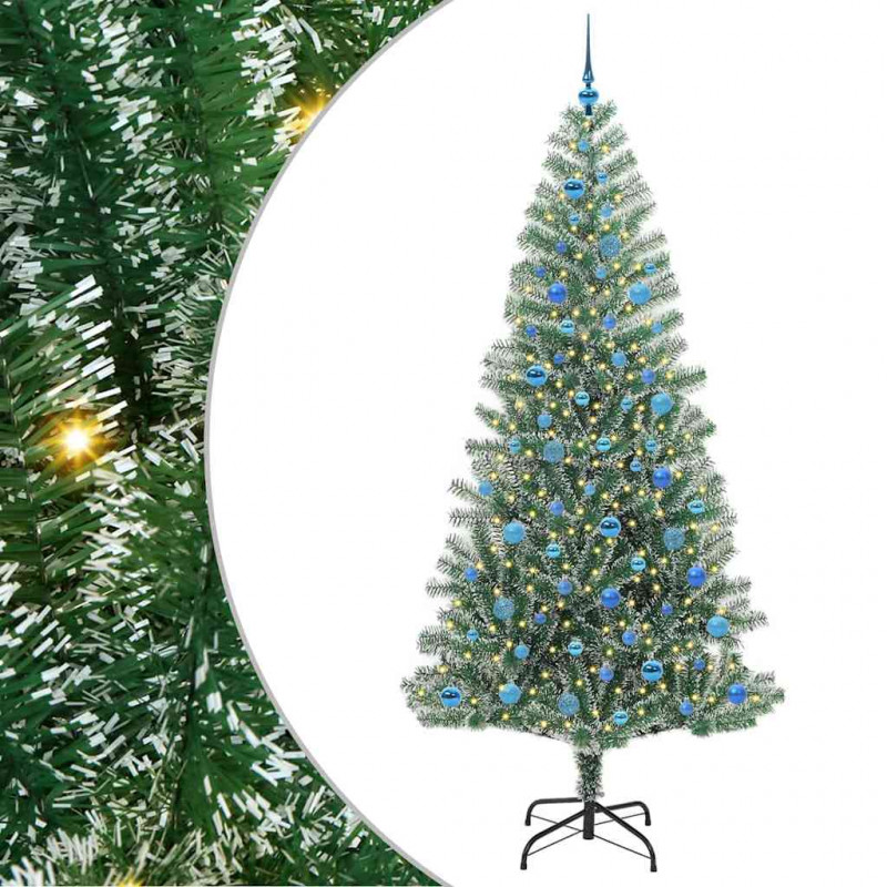 Sztuczna choinka z śnieżnym pokryciem z lampkami LED 240 cm