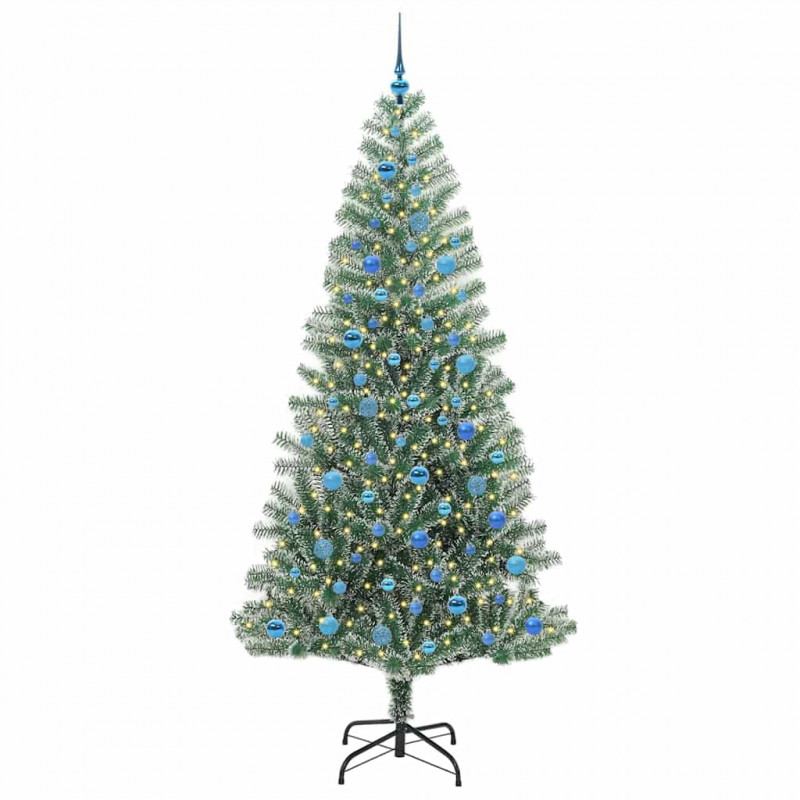 Sztuczna choinka z śnieżnym pokryciem z lampkami LED 240 cm