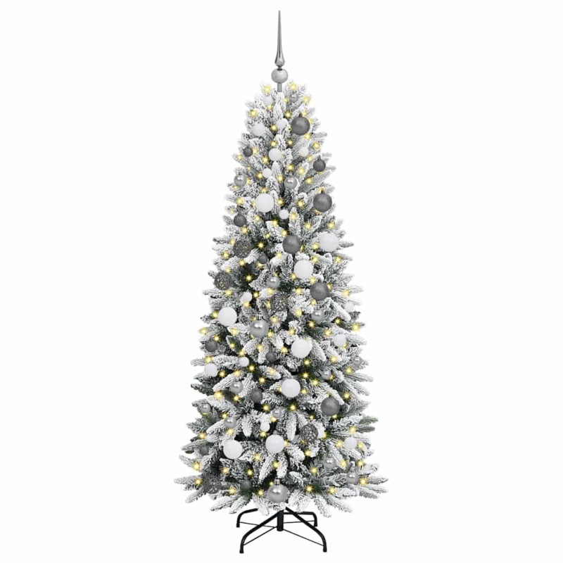 Sztuczna choinka Biały 180 cm PVC, Plastik, Stal i PE