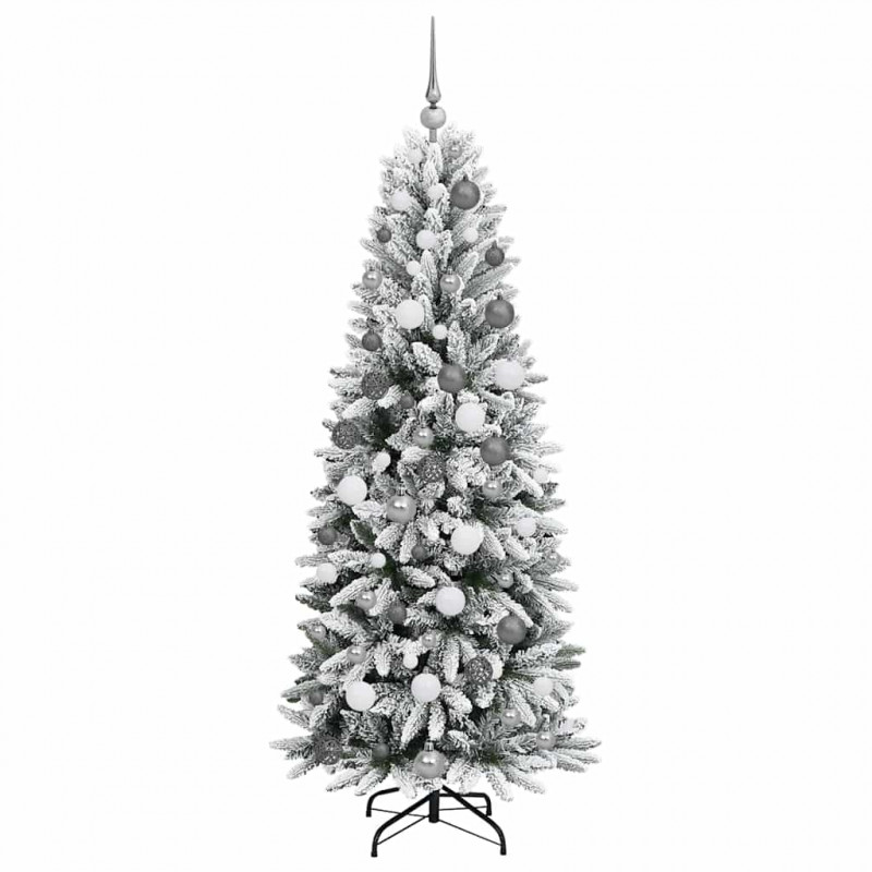Sztuczna choinka Biały 180 cm PVC, Plastik, Stal i PE