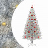 Choinka z 150 diodami LED z podstawą Srebrny 120 cm PET