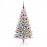 Choinka z 150 diodami LED z podstawą Srebrny 120 cm PET