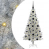 Choinka z 150 diodami LED z podstawą Srebrny 120 cm PET