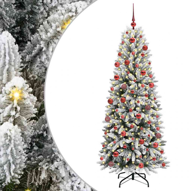 Sztuczna choinka Biały 180 cm PVC, Plastik, Stal i PE
