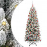 Sztuczna choinka Biały 180 cm PVC, Plastik, Stal i PE