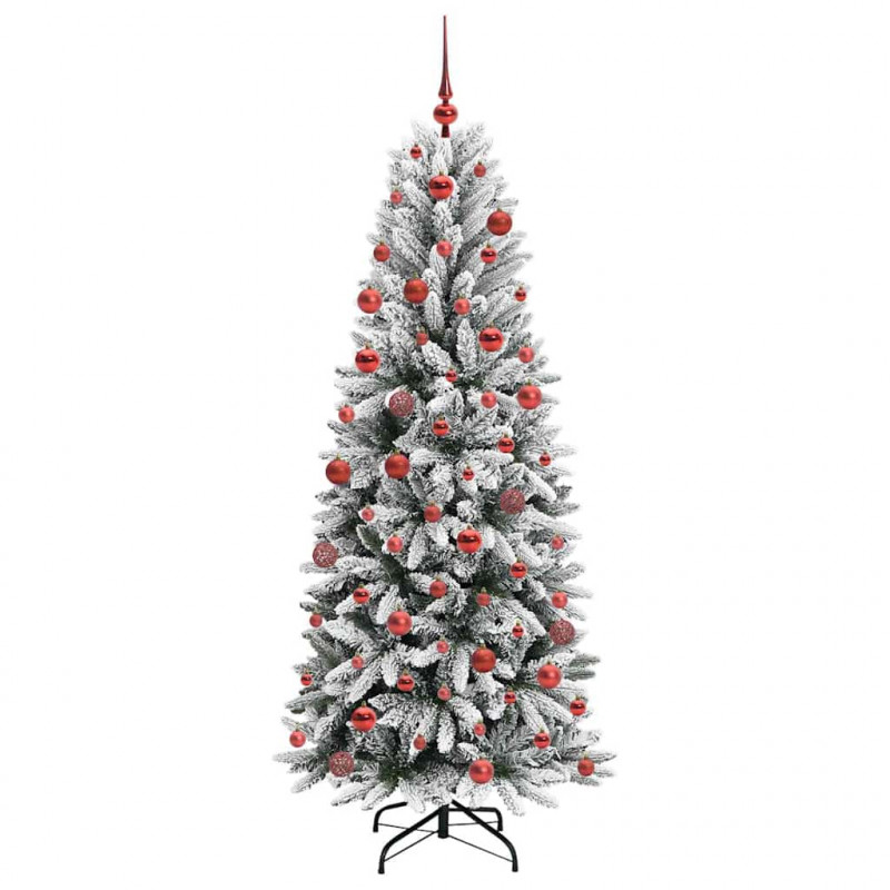Sztuczna choinka Biały 180 cm PVC, Plastik, Stal i PE