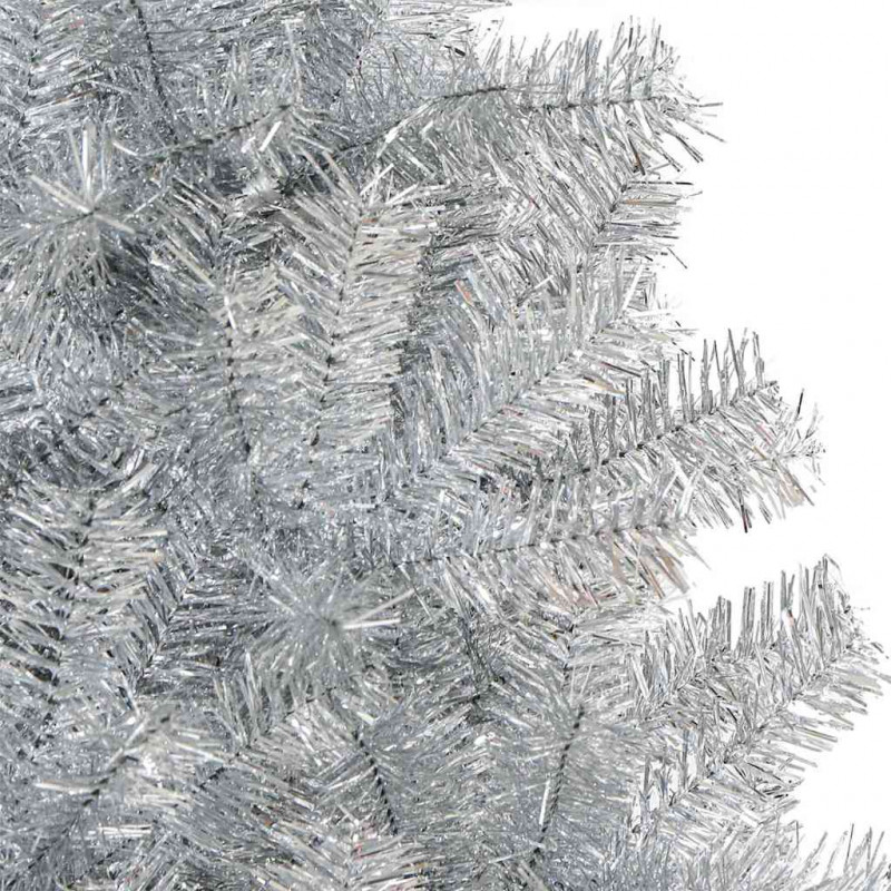 Choinka z 150 diodami LED z podstawą Srebrny 120 cm PET
