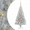 Choinka z 150 diodami LED z podstawą Srebrny 120 cm PET
