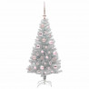 Choinka z 150 diodami LED z podstawą Srebrny 120 cm PET