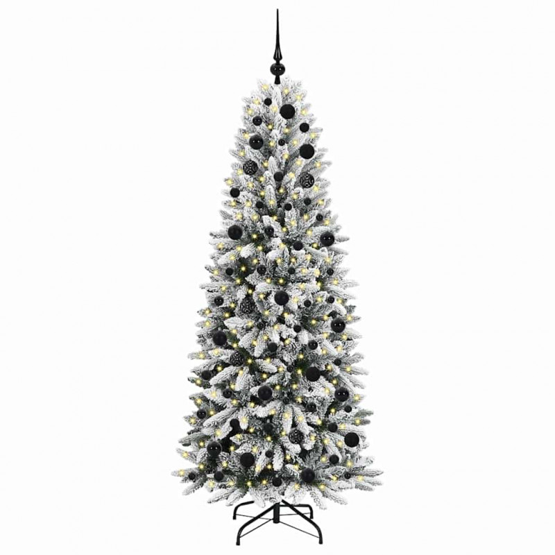 Sztuczna choinka Biały 180 cm PVC, Plastik, Stal i PE