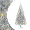 Choinka z 150 diodami LED z podstawą Srebrny 120 cm PET