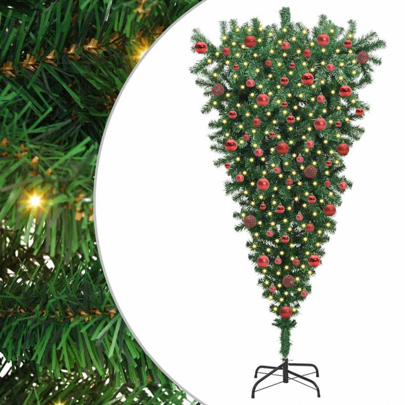Odwrócone sztuczne drzewko bożonarodzeniowe z piłkami 180 cm
