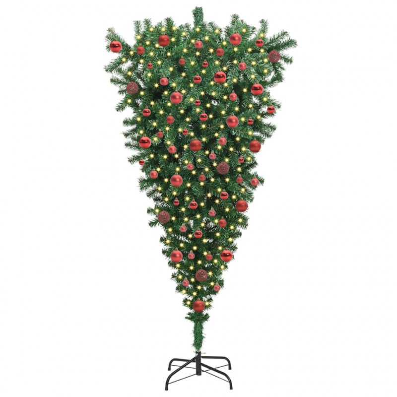 Odwrócone sztuczne drzewko bożonarodzeniowe z piłkami 180 cm