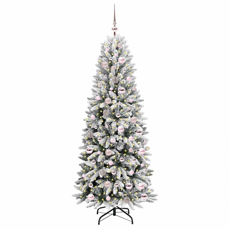 Sztuczna choinka Biały 180 cm PVC, Plastik, Stal i PE