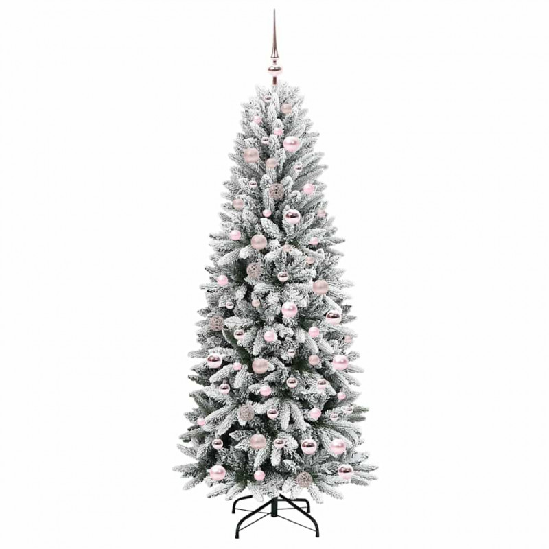Sztuczna choinka Biały 180 cm PVC, Plastik, Stal i PE