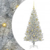 Choinka z 150 diodami LED z podstawą Srebrny 120 cm PET
